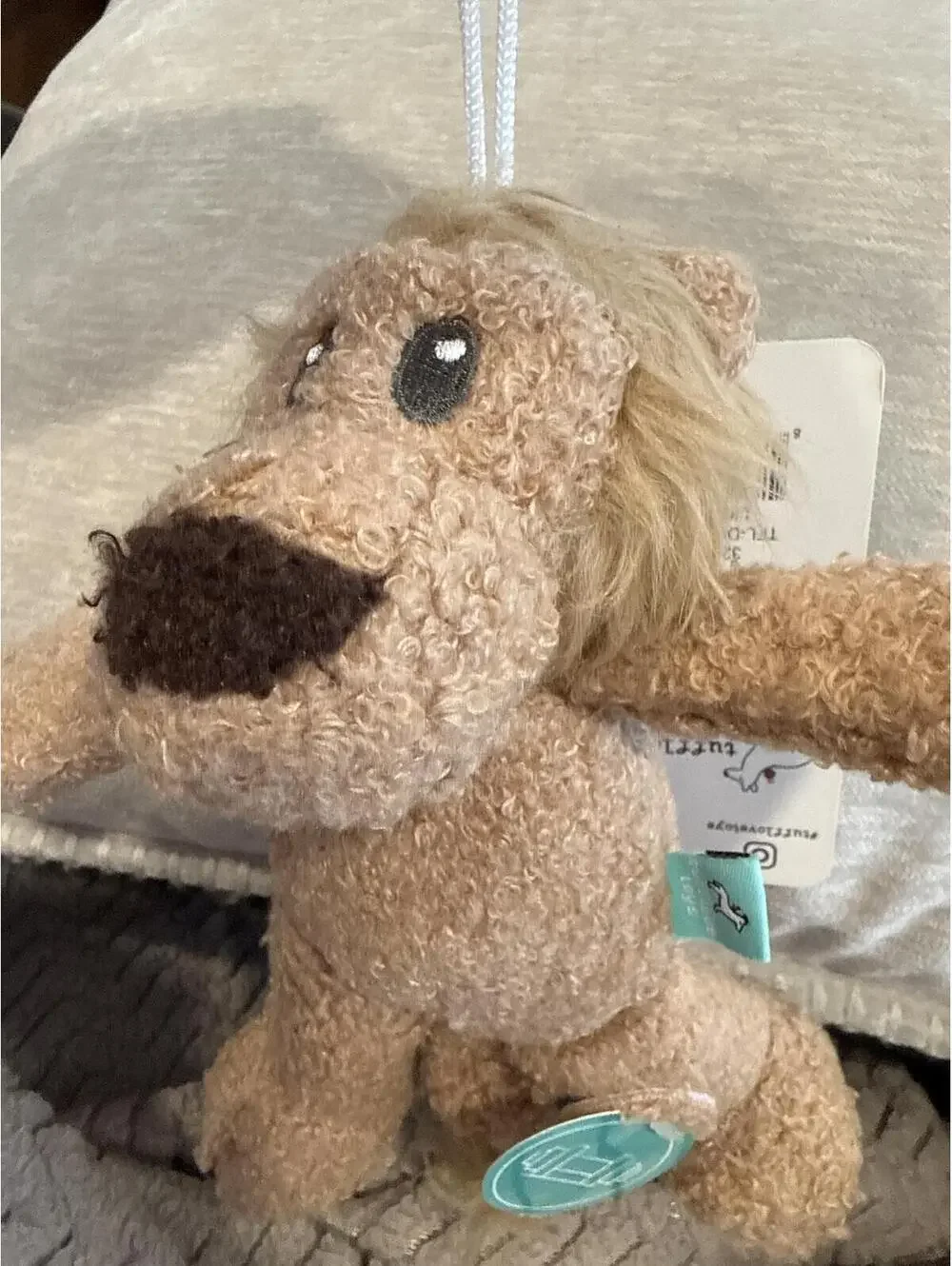 Tufflove Small Lion Plush Dog Toy with Squeaker